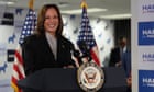 Kamala Harris says she is looking forward to accepting Democratic nomination as she secures support of enough delegates – live