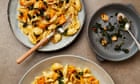 Squash ‘carbonara’ and kimchi tofu soup: Yotam Ottolenghi’s recipes for easy midweek meals