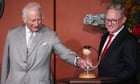 King Charles makes relaxed start to Australian tour but spends less than 10 minutes at lunch in his honour